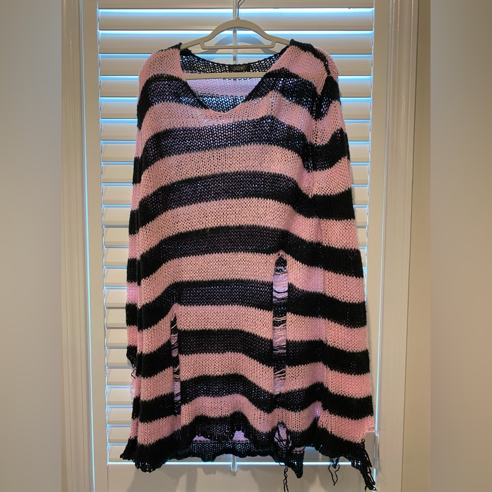 Rose Eternal Nightmare Distressed Sweater